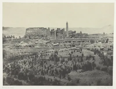 Palais de Karkak, Vue générale des Ruines, Prise a l'est; Thèbes, plate 31 from the album "Egypte, Nubie, Palestine et Syrie" (1852)