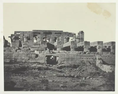 Palais de Karnak, Entrée Méridionale de la Salle Hypostyle; Thèbes, plate 33 from the album "Egypte, Nubie, Palestine et Syrie" (1852)