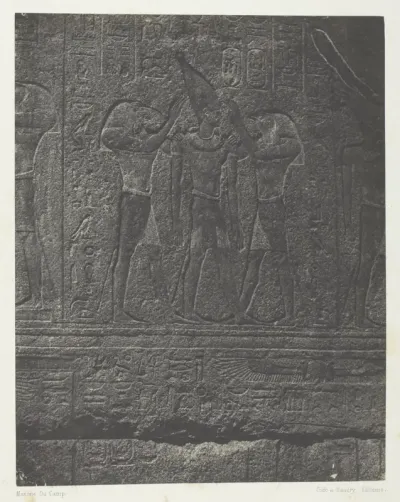 Palais de Karnak, Sculptures Extérieures du Sanctuaire de Granit; Thèbes, plate 42 from the album "Egypte, Nubie, Palestine et Syrie" (1852)