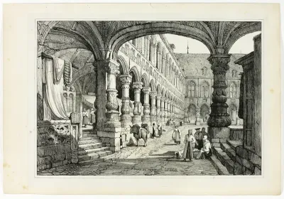 Palais du Prince, Liege, from Facsimiles of Sketches made in Flanders and Germany