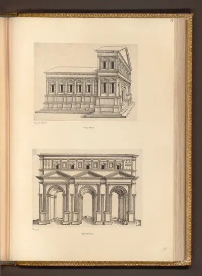 Palast, Seitenansicht; Triumphbogen