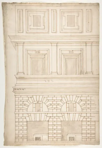 Palazzo Alberini-Cicciaporci, half elevation (recto) blank (verso)