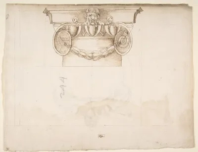 Palazzo dei Conservatori, Ionic capital, elevation (recto); Palazzo dei Conservatori, Ionic capital, plan and projection (verso)