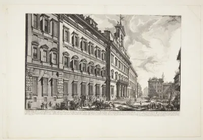 Palazzo di Montecitorio, med Palazzo Chigi og Marcus Aurelius-søjlen i det fjerne