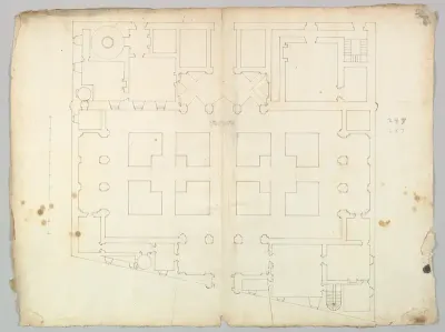 Palazzo Farnese, plan, garden extension (recto) blank (verso)