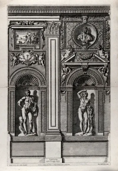 Palazzo Farnese, Rome: a wall of the gallery