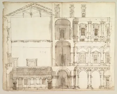 Palazzo Farnese, section (recto) blank (verso)
