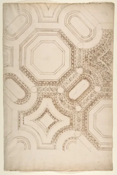 Palazzo Pontifici, Sala Regia, coffer panels, reflected ceiling plan