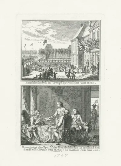 Paleis Honselaarsdijk wisselt van eigenaar / Verkoop van de Pruisische heerlijkheden aan Anna van Hannover, 1754