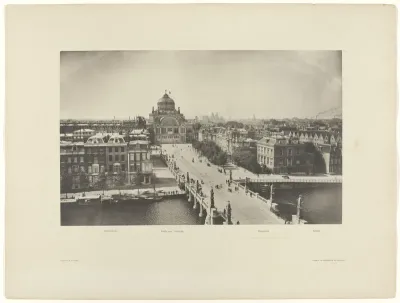 Paleis voor Volksvlijt en Hoge Sluis, gezien vanaf het Amstel Hotel, Amsterdam