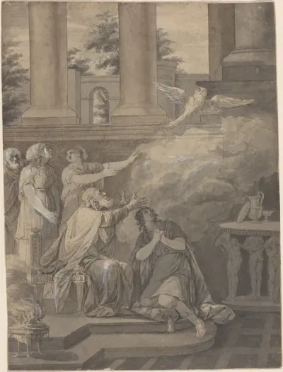 Pallas Athene in the Form of a Bird Leaving Nestor and Telemachus