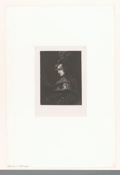 Pallas Athene met helm, speer en Aegis