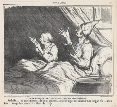 Palmistry, New Parisian Pastime, from 'News of the Day,' published in Le Charivari, February 1, 1860