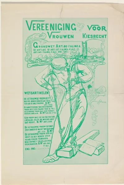 Pamflet van de Vereeniging voor Vrouwenkiesrecht, ca. 1916