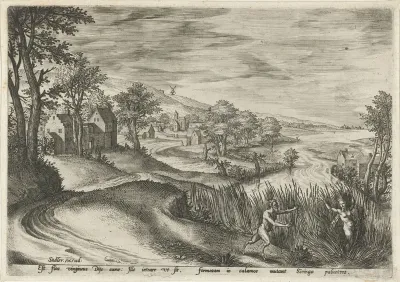 Pan achtervolgt de nimf Syrinx