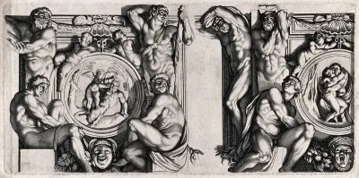 Pan and Eros; Salmacis and Hermaphroditus making love