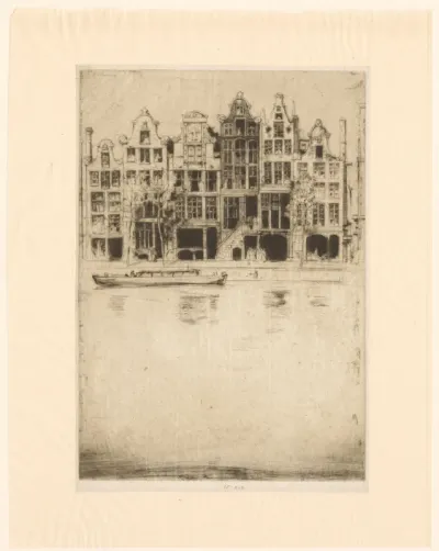 Panden aan een gracht in Amsterdam