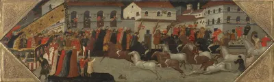 Panel from a Cassone: The Race of the Berberi Palio in the Streets of Florence