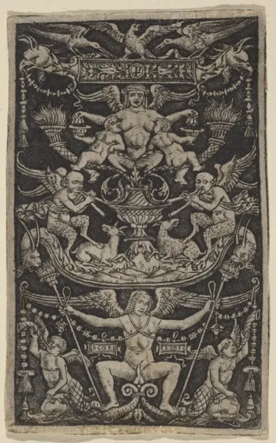Panel of Ornament with a Satyress Feeding Two Children