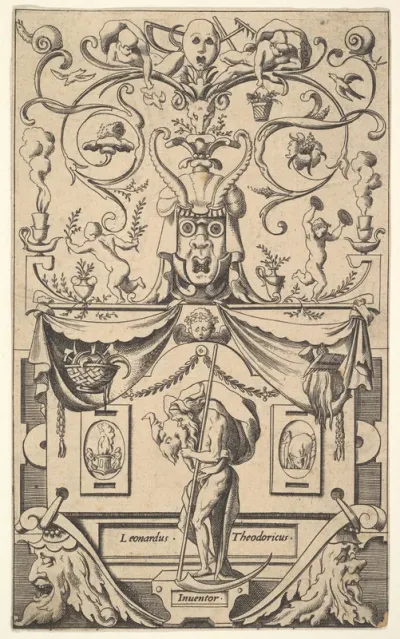 Panel with figure of Saturn, plate 1