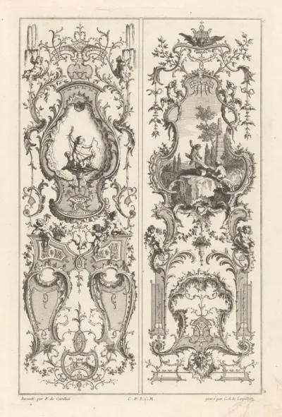 Panelen met putti en honden