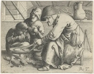 Pannenkoekenbakster met twee kinderen