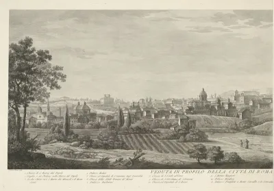 Panorama van de stad Rome (linker deel)