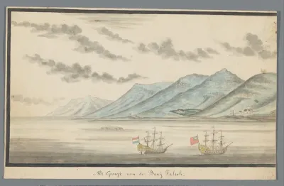 Panorama van de Valsbaai (linkerhelft)