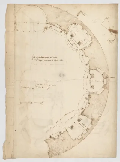 Pantheon, partial plan; details (recto) Pantheon, rectangular niche, perspective; vault, detail (verso)