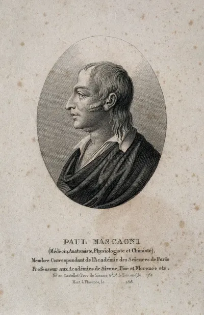 Paolo Mascagni. Stipple engraving by A. Tardieu