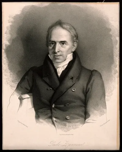 Paolo Zannini. Lithograph by M. Fanoli after himself