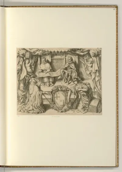 Papst Coelestin und Herrscher Theodosius mit dem heiligen Petronius