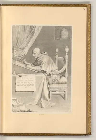 Papst Gregor der Große an seinem Schreibtisch