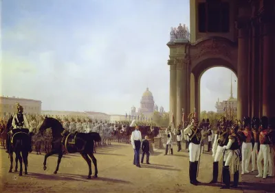 Parade on the Palace Square in St. Petersburg