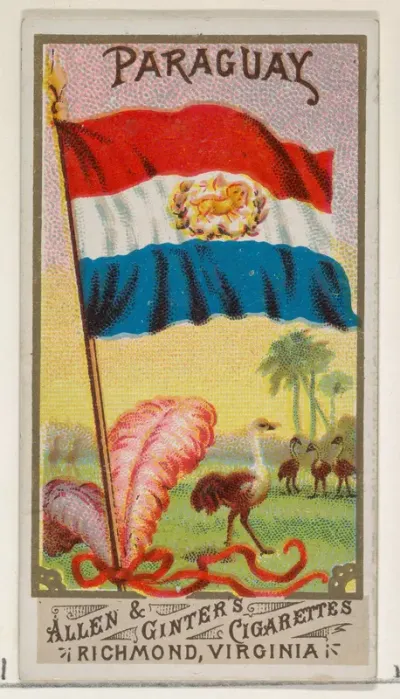 Paraguay, from Flags of All Nations, Series 1 (N9) for Allen & Ginter Cigarettes Brands