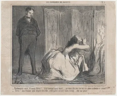 Pardonnez-moi, ô mon Dieu!..., from Les Comédiens de Société, published in Le Charivari, April 3, 1858