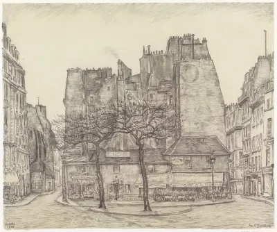 Parijs stadsgezicht: Place St. André des Arts