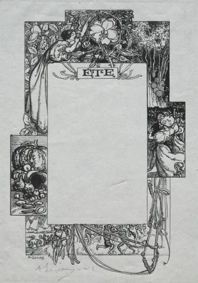 Paris Almanac, 1897:  Decorative Border, Summer