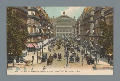 Paris. - Avenue de l'Opera prise du Grand Hotel du Louvre