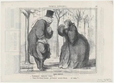 Paris Grippé, from Croquis Parisiens, published in Le Charivari, February 1, 1858