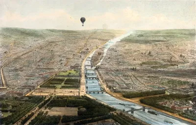 Paris seen from a balloon