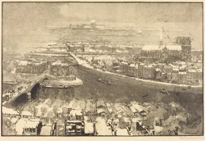 Paris under Snow, View from St.-Gervais (Paris sous la neige, vu du haut de St.-Gervaais)