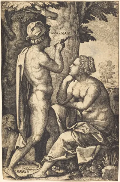 Paris Writing Words of Love to Oenone