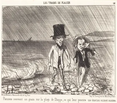 Parisiens recevant un grain...