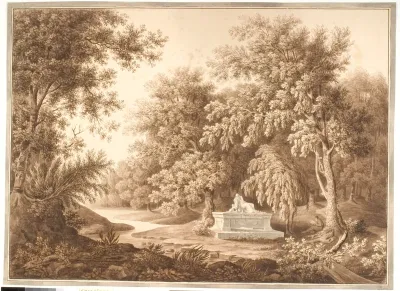 Park med et gravmæle
