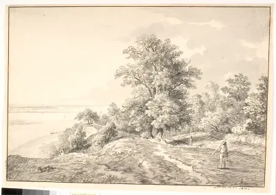 Park med lille tempel ved Elben. Buxtehude
