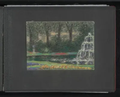 Park met vijver met fontein
