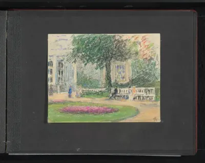 Park met wandelaars