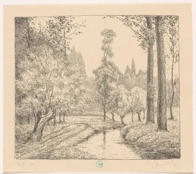 Park met water en bomen