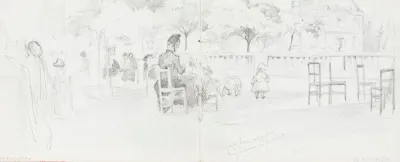 Park view, sketch for The Luxembourg Gardens, Paris